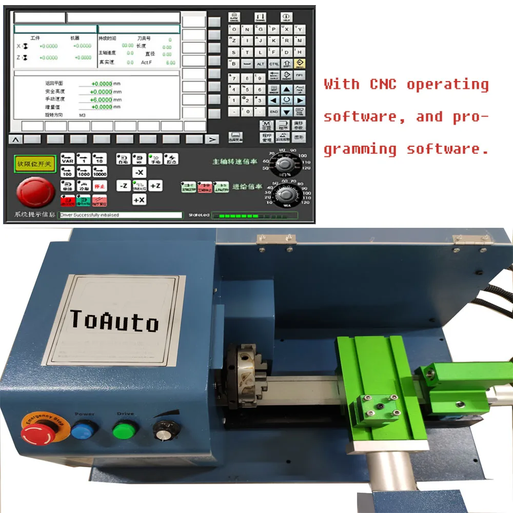 100 Вт 0-2800 об/мин мини токарный станок с ЧПУ максимальный диаметр точения 100 мм г-код и м-код маленький токарный станок J10001CNC-A для обучения ЧПУ