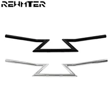 " 25 мм мотоцикл металлический ручка Z бары черный/хром Ручка Бар Для Harley для Honda для Yamaha для Kawasaki Кафе Racer