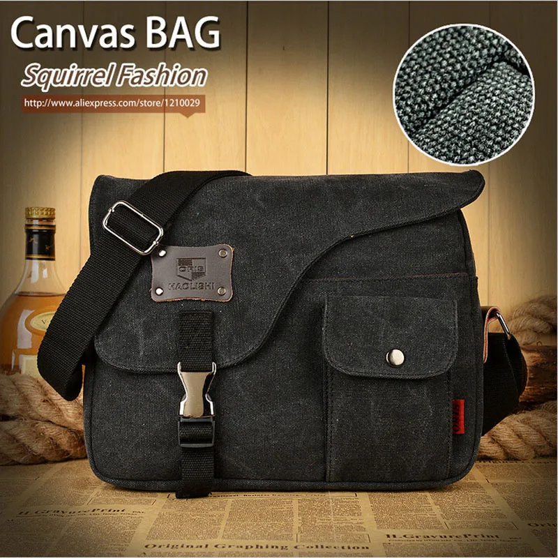 Squirrel fashion vogue casual canvas pattern brand denim men messenger bag briefcase versatile business male vintage men's bags Squirrel fashion vogue casual canvas pattern brand denim men messenger bag briefcase versatile business male vintage men's bags