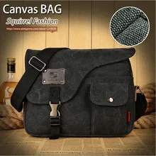 Bolsa de mensajero para hombre de tela vaquera con patrón de lona informal a la moda de ardilla, Maletín de negocios versátil, bolsos vintage para hombre