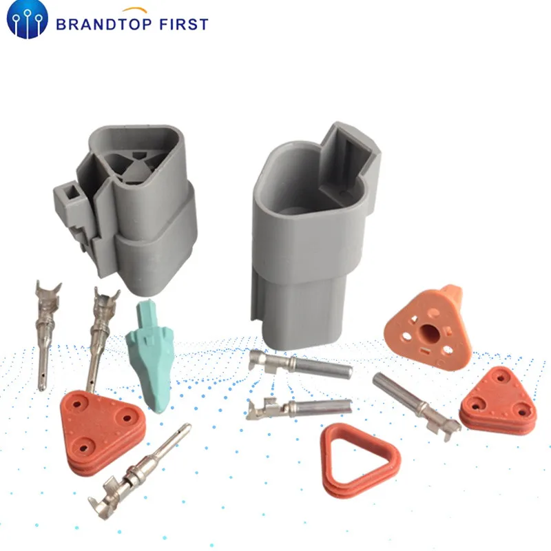 

1 sets Kit Deutsch DT 3 Pin Waterproof Electrical Wire Connector plug Kit 22-16AWG DT06-3S DT04-3P