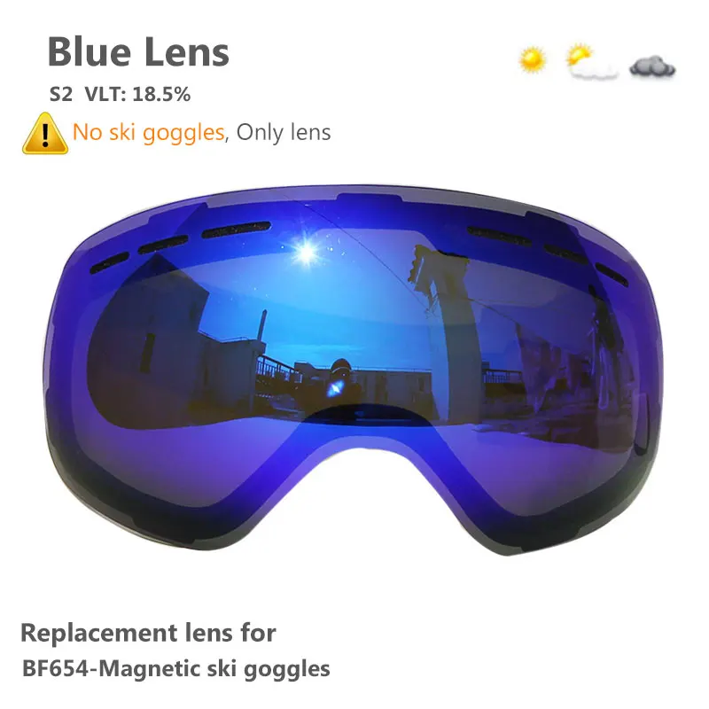 تزلج نظارات المغناطيسي مزدوجة طبقات عدسة التزلج مكافحة الضباب UV400 على الجليد نظارات للرجال النساء نظارات التزلج عدسة ل BF654 تزلج نظارات المغناطيسي مزدوجة طبقات عدسة التزلج مكافحة الضباب UV400 على الجليد نظارات للرجال النساء نظارات التزلج عدسة ل BF654