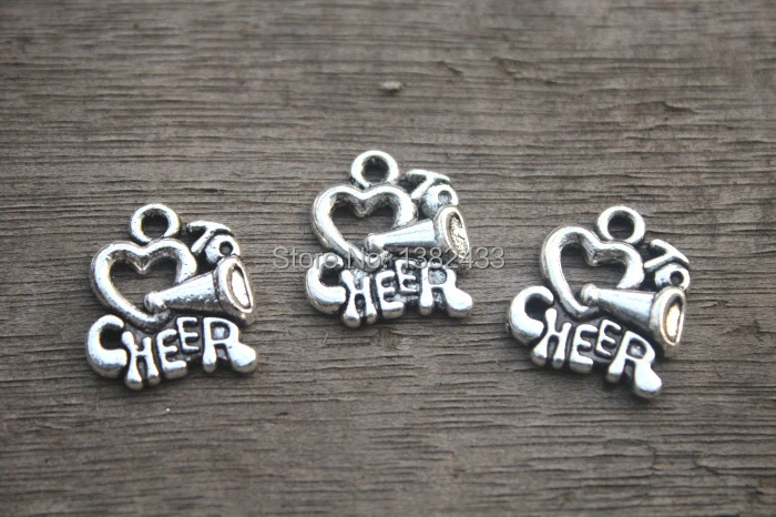 20pcs I love to cheer charms, Cheerleader Megaphone Charm pendants, Cheer, Cheerleading cheer pendantcheerleading megaphones - AliExpress