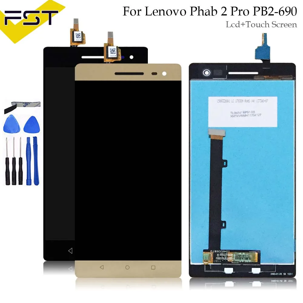 Kopen Voor Lenovo Phab 2 Pro PB2 Pro PB2 690M PB2 690Y P690 690 Lcd scherm en Touch Screen Digitizer Vergadering Vervanging Met gereedschap