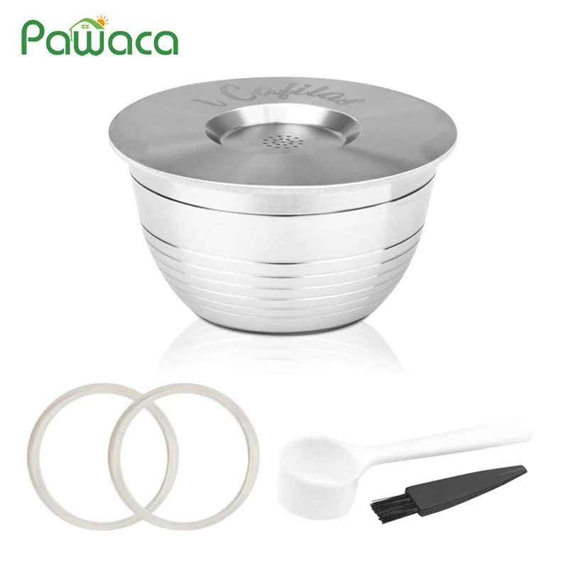 Refillable Reusable Coffee Capsules Stainless Steel Coffee Capsule Cup Pods Coffee Dripper with Spoon for DP1-CN (W) Machines Refillable Reusable Coffee Capsules Stainless Steel Coffee Capsule Cup Pods Coffee Dripper with Spoon for DP1-CN (W) Machines