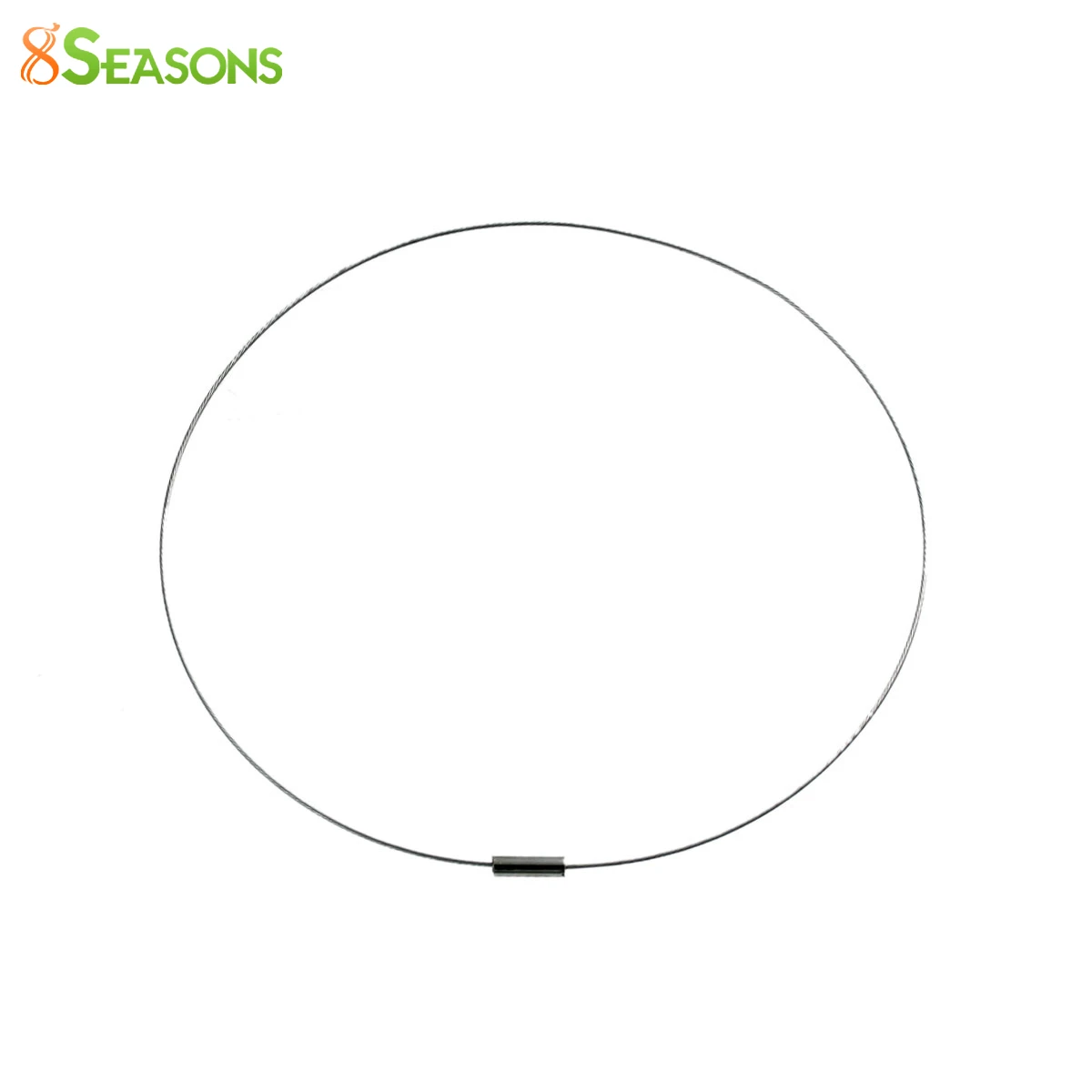 

8SEASONS Copper Wire Collar Neck Necklace Silver Tone Color With Magnetic Clasp 46.5cm(18 2/8"), Wire Thickness: 1mm, 5 PCs