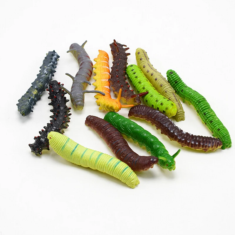 Buy 12 Pcs/set Multi Color Plastic Caterpillars Models