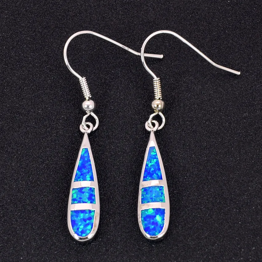 Wholesale & Retail Fashion Blue Fine Fire Opal Earrings 925 Sterling