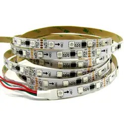 Dc 12v ws2811 48 led rgb 5050 led полоса доступный rgb-светодиод полоса 5 м 16 пикс./м белая лента для печатных плат неводонепроницаемые IP20 огни