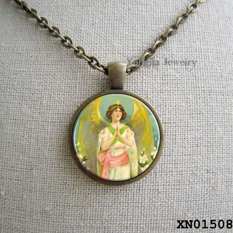 Angel Art Jewelry glass Pendant Charm Christmas An...