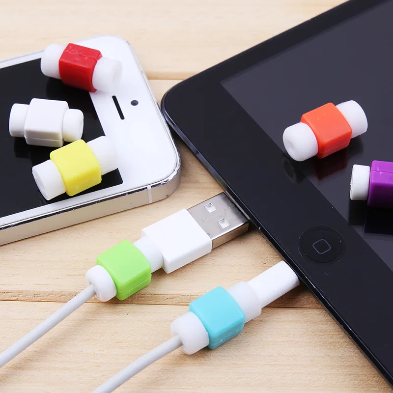 50pcs/lot Fashion Phone USB Charger Cable Protector Colorful Cable