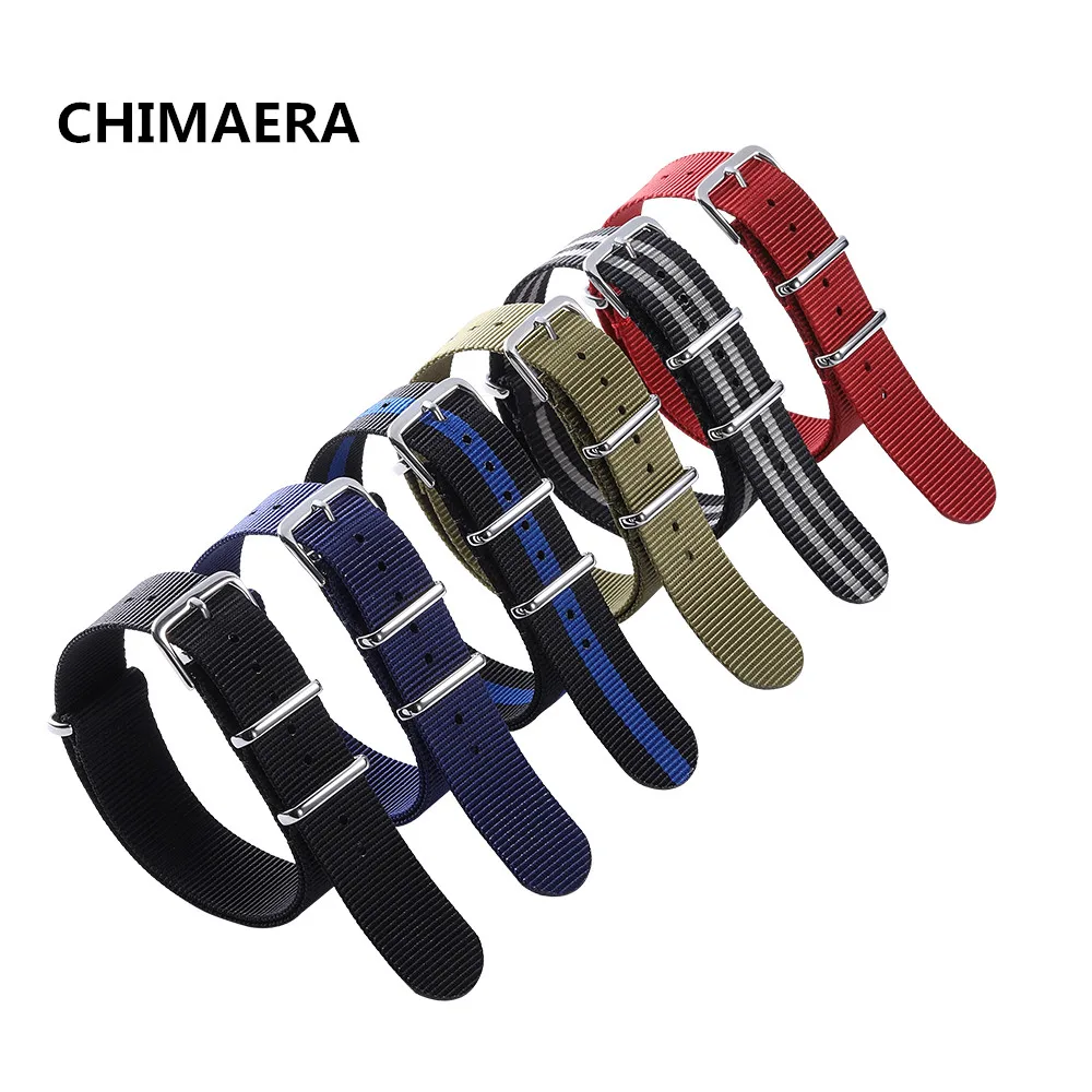 Нейлоновые ремешки CHIMAERA 18 мм 20 22 тканевая шпилька с пряжкой разноцветные военные
