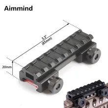 См-thru плоская-топ 1/" стояка планка пикаттини Уивер Железнодорожный 20 мм Сфера адаптер винтовка оружие пневматическое оружие Hunting caza Pistol
