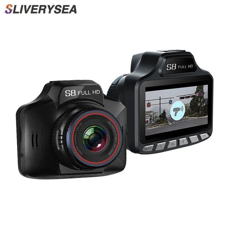 

SLIVERYSEA 2-in-1 anti Radar detection devices Laser sensors Car DVR Camcorder Dash Cam g-sensor GPS Support English / Russian