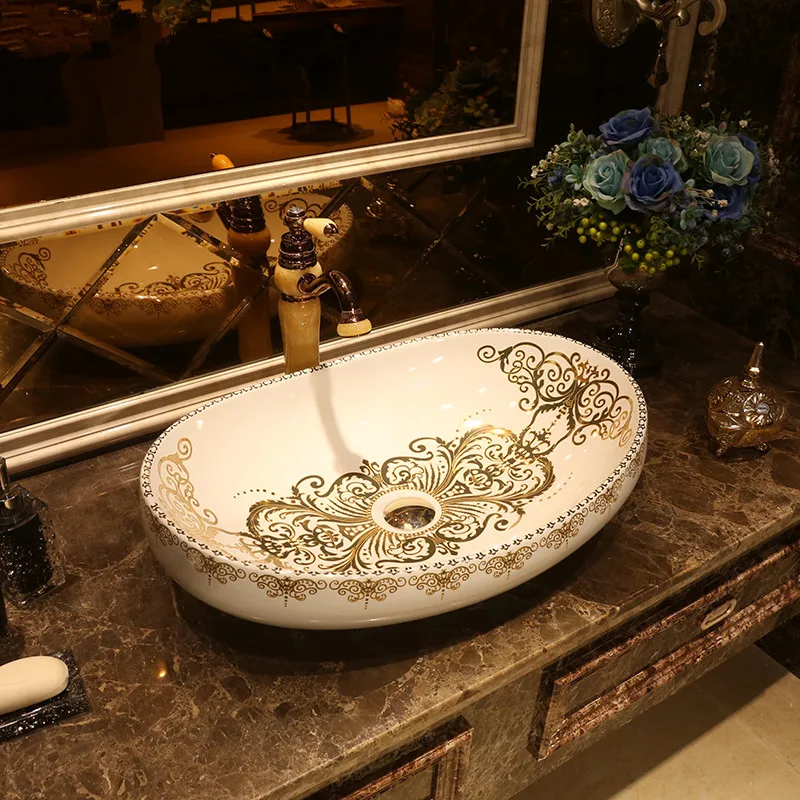 Oval porcelain bathroom vanity bathroom sink bowl countertop Rectangular Ceramic wash basin bathroom sink (7)