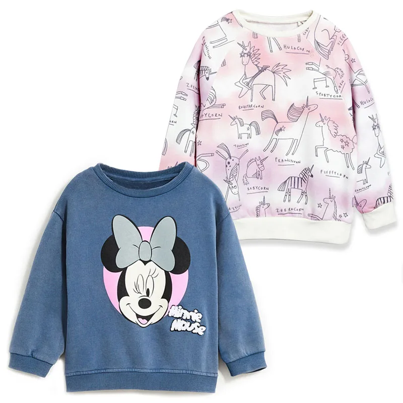

Girls Minnie T Shirt Baby Girl Long Sleeve Autumn Cartoon Tee Shirt For Child Unicorn Sweatshirt Cotton Christmas Clothing