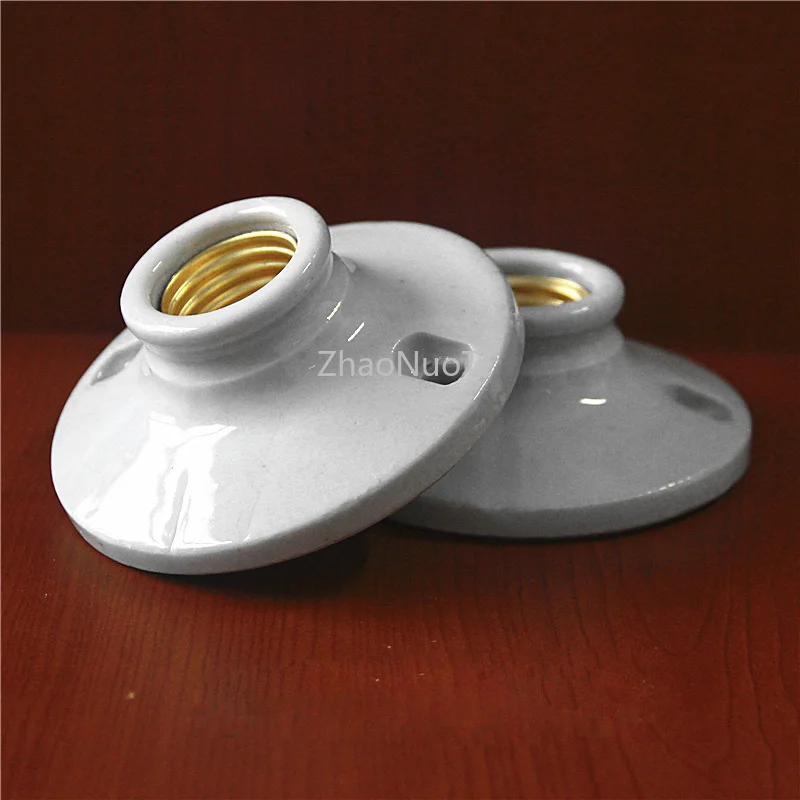 

2pcs Lamp Holder Lamp E27 Copper Screw Ceramic Bulb Base Flat Mouth 250V4A High Power Lighting Base