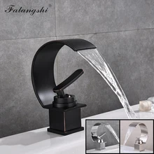 Bathroom Waterfall Faucet Sink Mixer Washbasin Design Hot and Cold Mixer Tap Black Bronze C Type Faucet Basin Water Crane WB1008 european retro drawing black washbasin bathroom faucet hot and cold faucet black bronze basin faucet lp 1