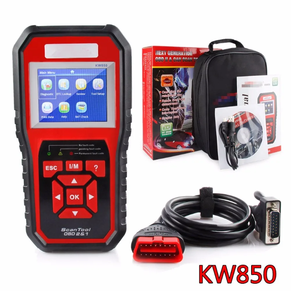 

OBD 2 Automotive Scaner KW850 With Multi-languages OBD2 for Auto Scanner in Portuguese Car Diagnostic Scanner