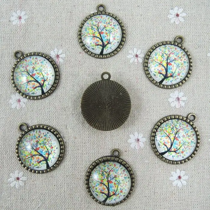 

Wholesale 14pcs Mix DIY Zakka Handmade Neckalce Pendant Charms Tree Life Antique Bronze Metal Charm 30mm ZN-99