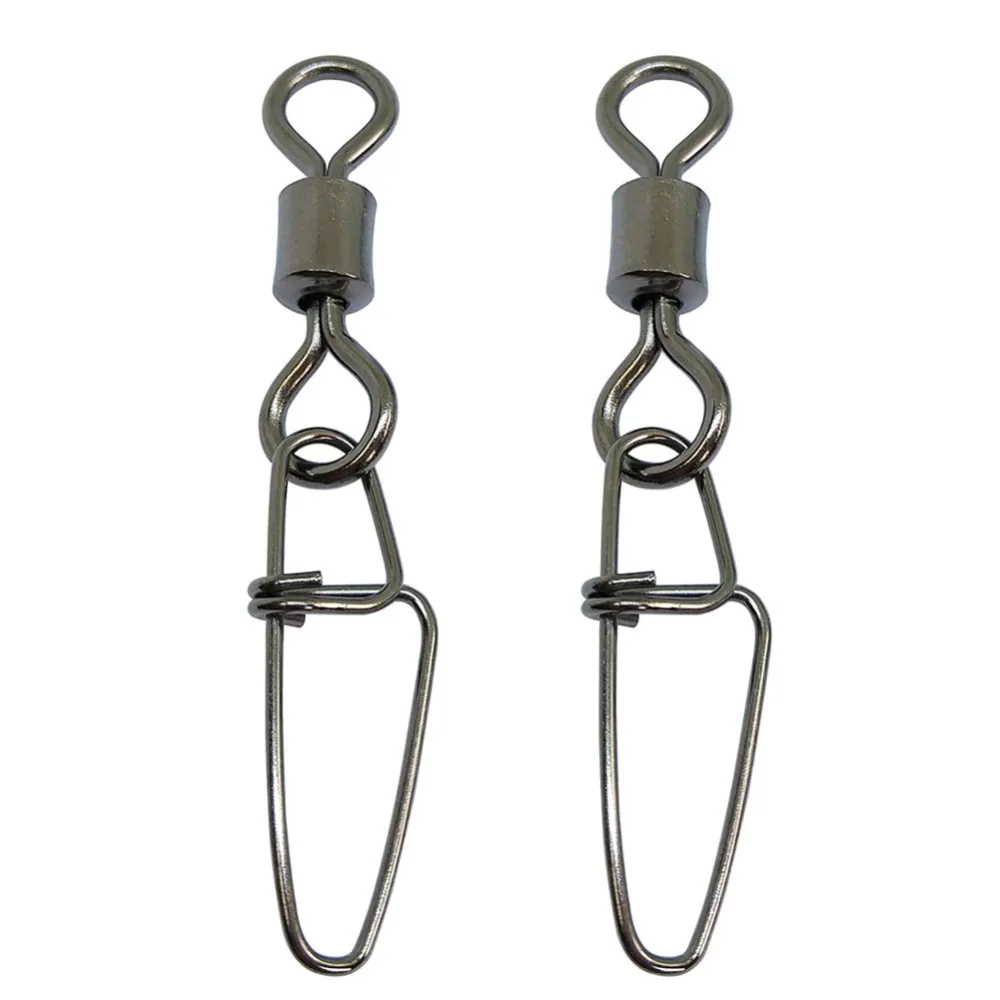 F2024 200pieces/lot fishing swivels Rolling swivel with insurance snap