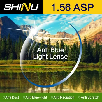 

SHINU 1.56 Index Anti Blue Light Lens Computer Worker Optical Prescription Eyeglasses Eyewear For Half-Rim & Full-Rim SH1004