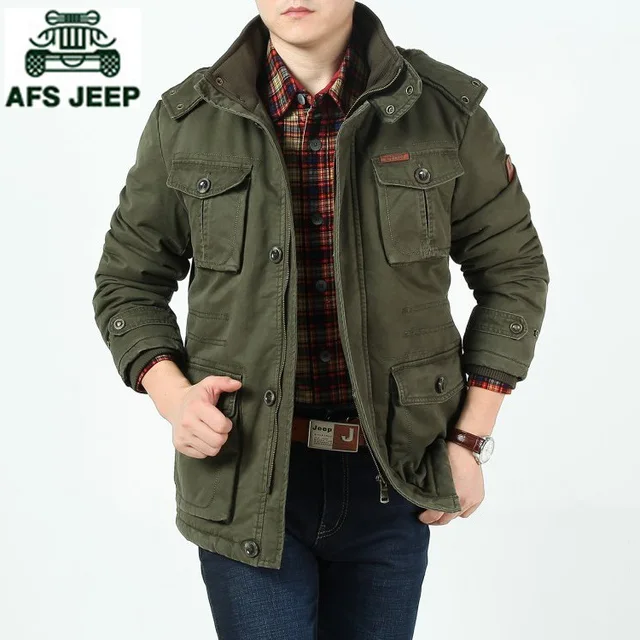 Cheap senlinjeep men's warm thick outdoor jacket Men's plus size outdoor jacket coat 6XL/7XL/8XL