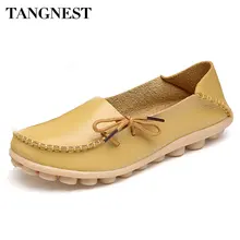 Tangnest/Женская обувь на плоской подошве; модные лоферы с бантом для женщин; мокасины из спилка; винтажная мягкая обувь; 10 цветов; Размеры 35-40; XWD756
