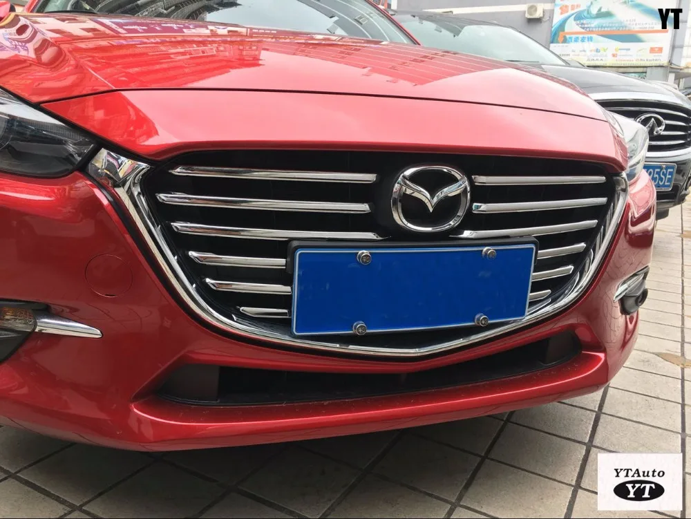 Передняя решетка Планки решетка крышка для Mazda 3, ABS хром, 12 шт./компл., авто аксессуары