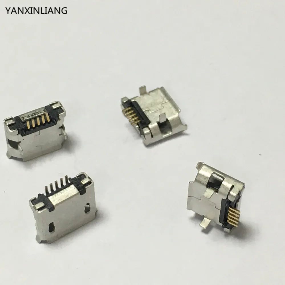 

10pcs/lot Micro USB 5pin DIP Female Connector For Mobile Phone Mini USB Charging Socket Curly Mouth