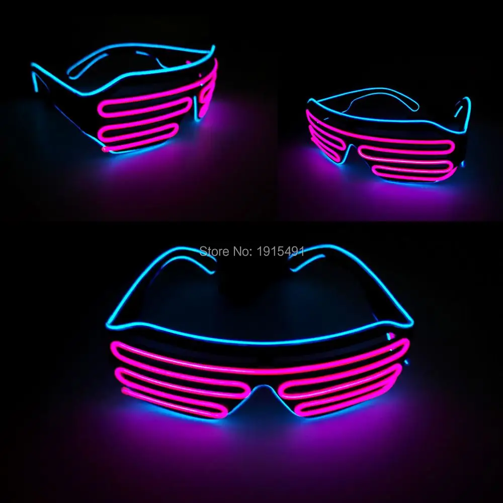 Популярные двухцветные очки EL shutter с подсветкой светодиодной неоновой