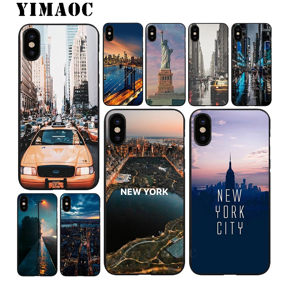 YIMAOC New York City Soft Silicone Case for iPhone 11 Pro Xr Xs Max X or 10 8 7 6 6S Plus 5 5S SE |