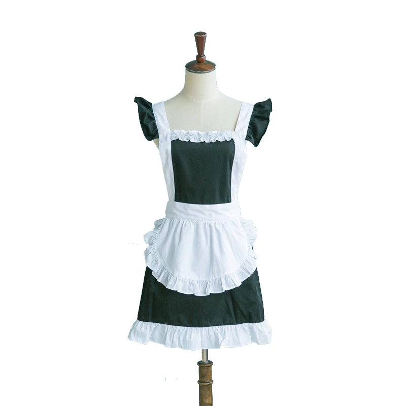 

Women Kitchen Cotton Apron Maid Ruffle Waitress Cosplay Avental de Cozinha Divertido Tablier Cuisine Pinafore Short Apron