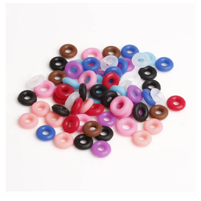 

free shipping 50pc red blue pink black white purple rubber bead charm Fits European Pandora Charm Bracelets T001