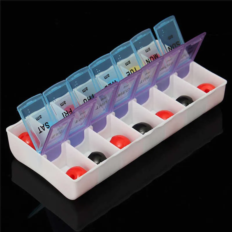 

14 Slots 7 Days Weekly Portable Multifunction Pill Medicine Box Holder Storage Organizer Container Medical kit
