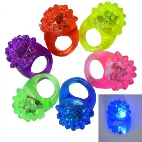 WorldPrice 5PCS LED Flashing Elastic Rubber Blinking Strawberry Finger Ring | Игрушки и хобби