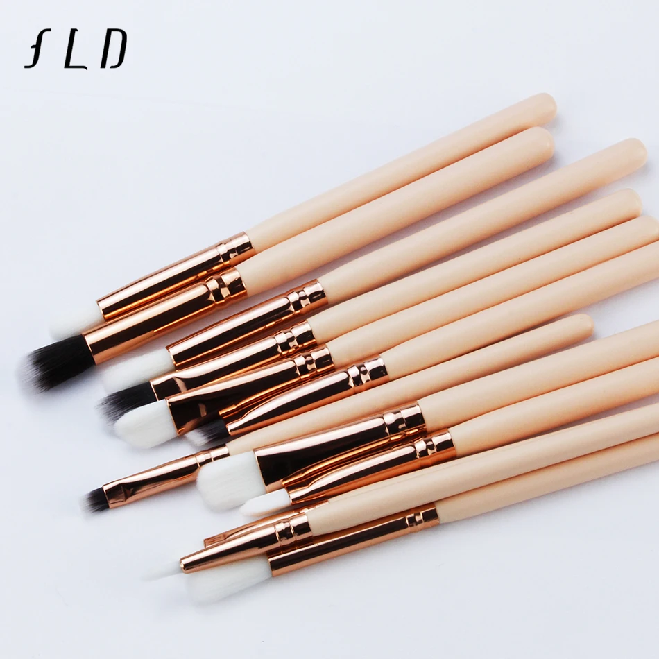 FLD с деревянной ручкой женские кисти для макияжа набор подводка для глаз бровей Макияж Профессиональный набор кистей