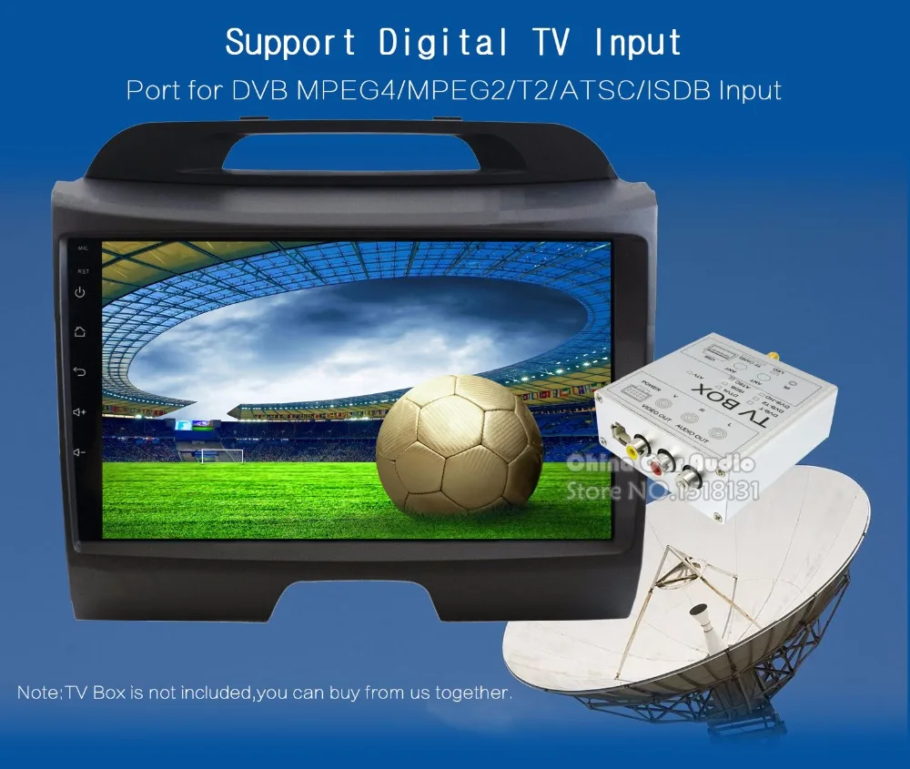 Excellent 9 inch 1024X600 4G WIFI 2GB RAM Android 7.1.2 Car DVD Player For Kia Sportage R 2010-2016 GPS Navigation Stereo Radio System 19