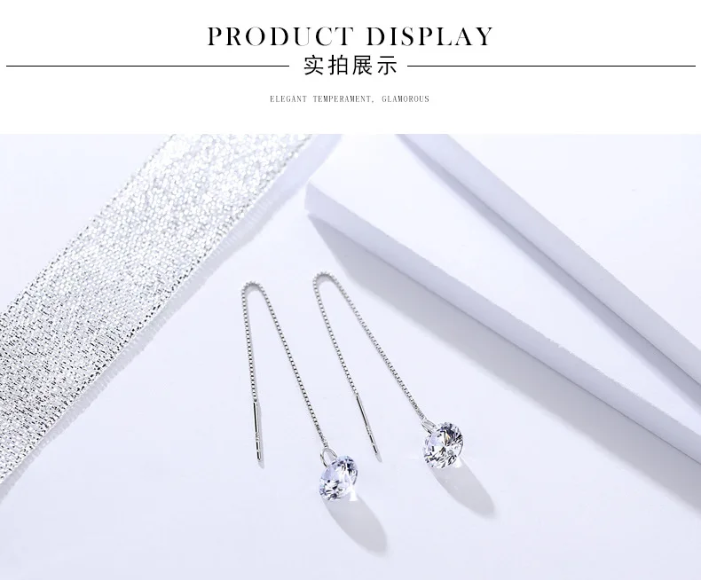 8 crystal long earrings for women