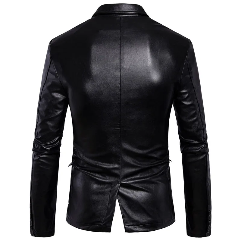 M-5XL, мужская куртка из искусственной кожи, деловой костюм, мужские мотоциклетные байкерские куртки, осенняя верхняя одежда, блейзер