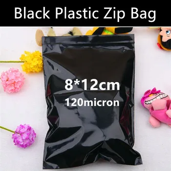 

Wholesale 100pcs 8cm*12cm*120micron Black Plastic Zip Lock Packaging Bag Avoid Light for Products Storage Medicine Bag