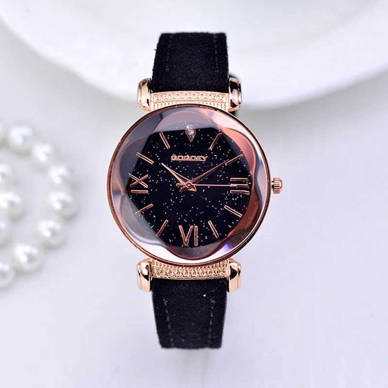 

New Luxury Casual Gogoey Top Brand Rose Gold Leather Watches Women ladies Fashion dress quartz wristwatch reloj mujer 506