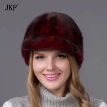 Горячая Распродажа, женская шапка из натурального меха норки для взрослых, осенняя и зимняя теплая Бейсболка, модная шапка из натурального меха норки, скидка PD-01