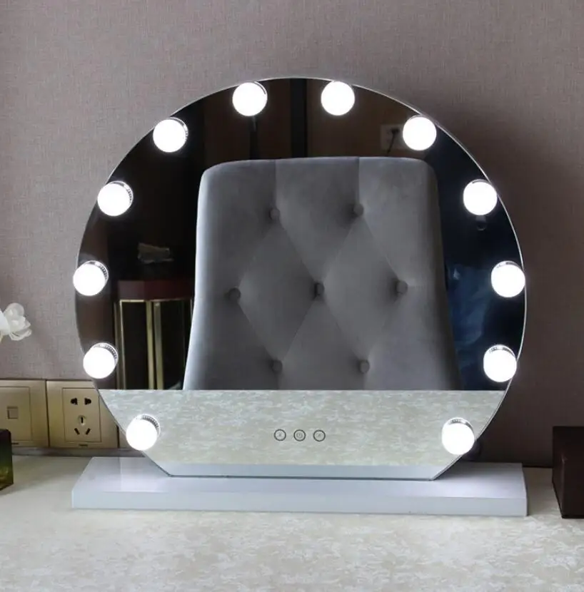 

New Frameless Vanity Mirror with Light Hollywood Makeup Lighted Mirror 3 color Light Cosmetic Mirror Adjustable Touch Screen
