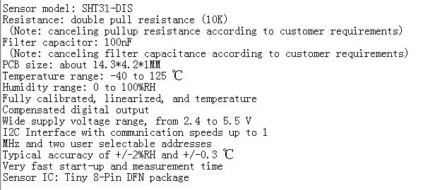 10 шт./лот цифровой датчик температуры и влажности SHT31 IIC двойной потяните сопротивление фильтр конденсатор Индивидуальные DIY