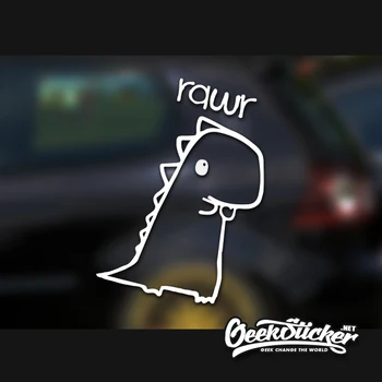 

Cartoon cute dinosaur waterproof reflective universal body sticker vinyl warning sticker motorcycle sticker car shape 3 colors