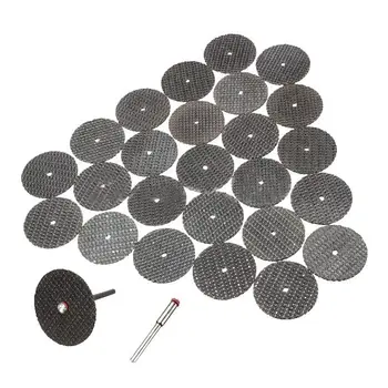 

25 PCS 32mm Resin Cutting Wheel Discs Set Kit + 1 Mandrel For Rotary Tool