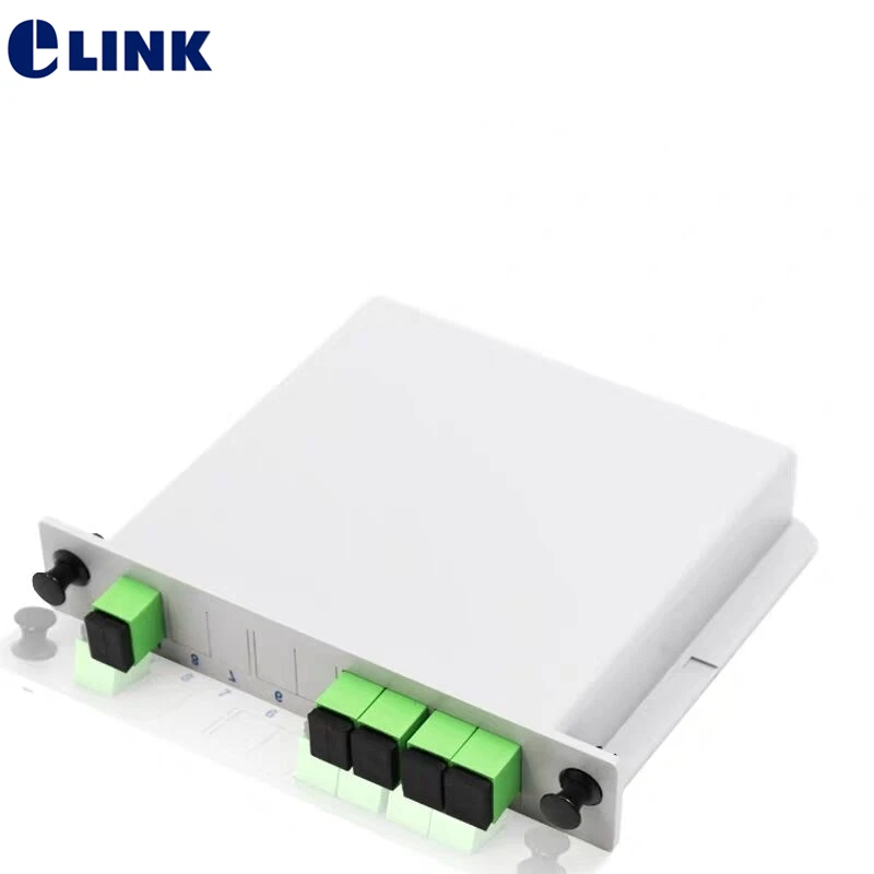 1x4 LGX box fiber Splitter GEPON FTTH SM SC/APC optical PLC coupler 1*4 Cassette GPON splitter ELINK Plannar wavelength 10pcs