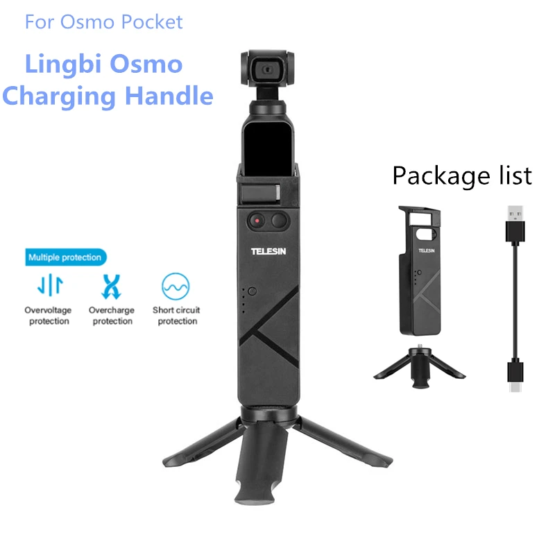 

TELESIN Charging Handle Power Stick for Dji Osmo Pocket with Type-c Port 1/4 Screw for Tripod Portable Power Supplier Base Mount