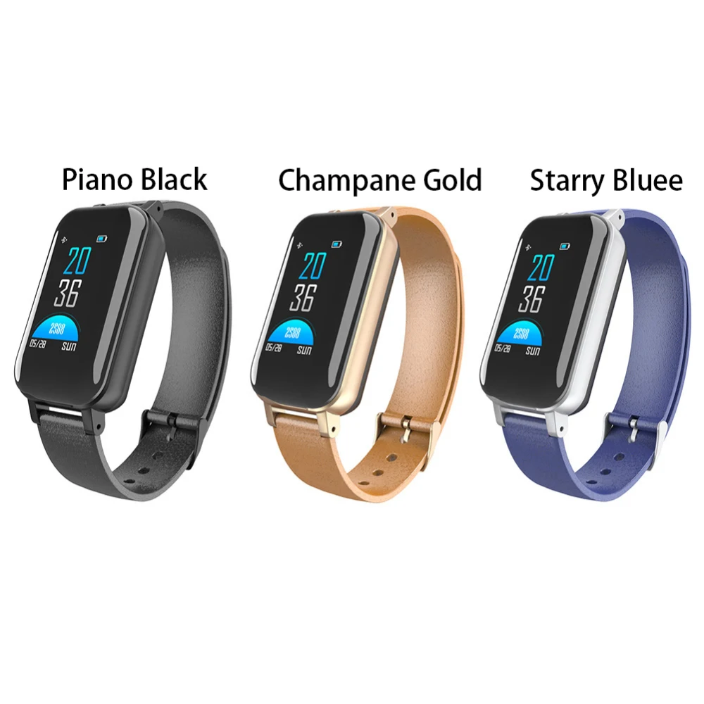 

T89 Smart Binaural Bluetooth Headphone Fitness Bracelet Heart Rate Monitor Smart Wristband Sport Watch Men Women